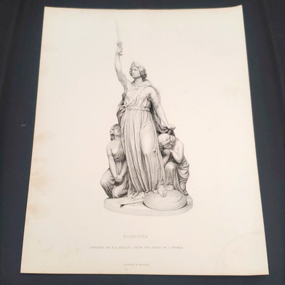 BOADICEA ,  Engraved by R A Artlett from the group by J Thomas, The Art 1857